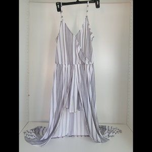 High-Low Striped Romper